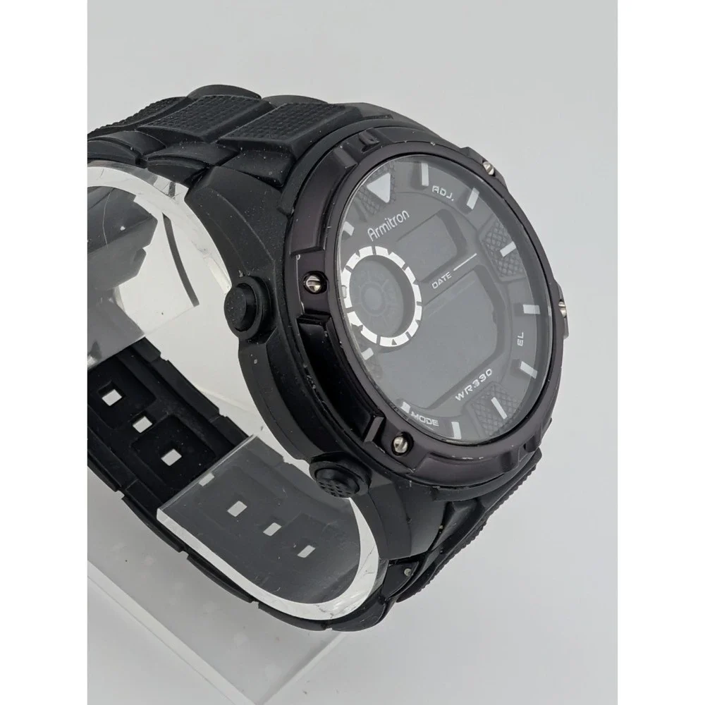 Armitron Pro Sport Ditial Watch Men 49mm Case Black 40/8257- New Battery‎